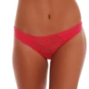 Breathable cotton thong with a lace front and a minimal thong back, a soft decorative everyday pair.