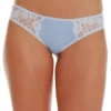 Breathable cotton thong with lace insets at the upper sides and a thong back, a dressy everyday pick.