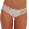 Breathable cotton thong with lace insets at the sides and a thong back, a soft dressy everyday pick.