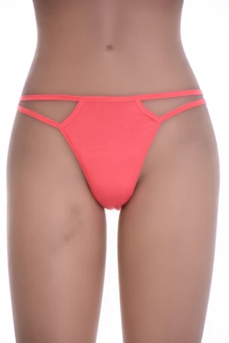 Breathable cotton-blend thong low on the hip with minimal coverage and a clean finish for daily wear.