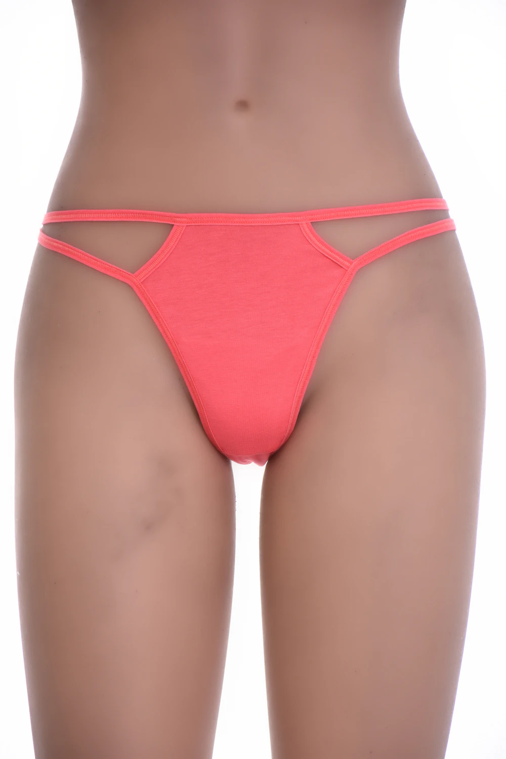 Breathable cotton-blend thong low on the hip with minimal coverage and a clean finish for daily wear.
