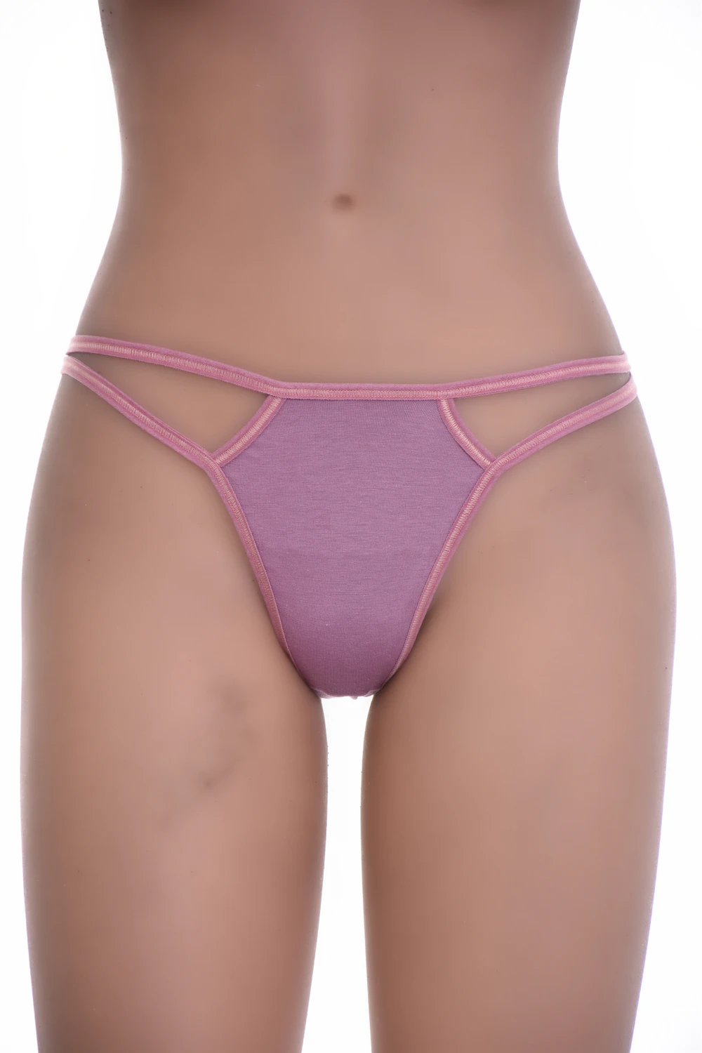 Breathable cotton-blend thong with minimal coverage and a clean finish, a comfortable everyday basic.