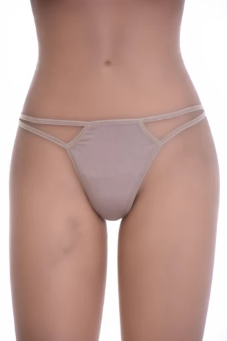 Breathable cotton-blend thong with minimal coverage and no trim, a simple comfortable daily basic.
