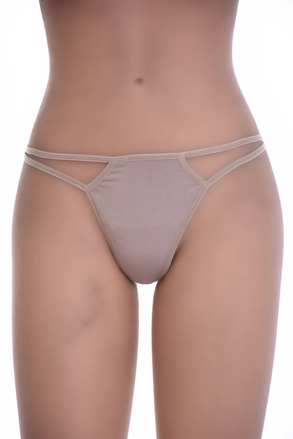 Breathable cotton-blend thong with minimal coverage and no trim, a simple comfortable daily basic.