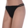 Slim-back cotton thong in a soft breathable knit, a simple basic that lies flat under clothing.