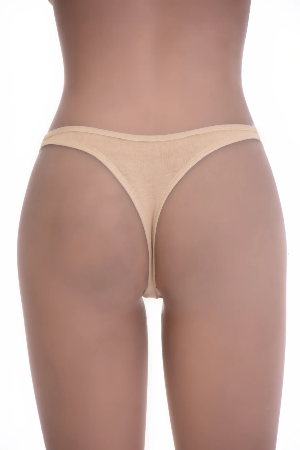 Cotton-blend thong with a smooth face and minimal coverage, a quiet everyday underwear basic.