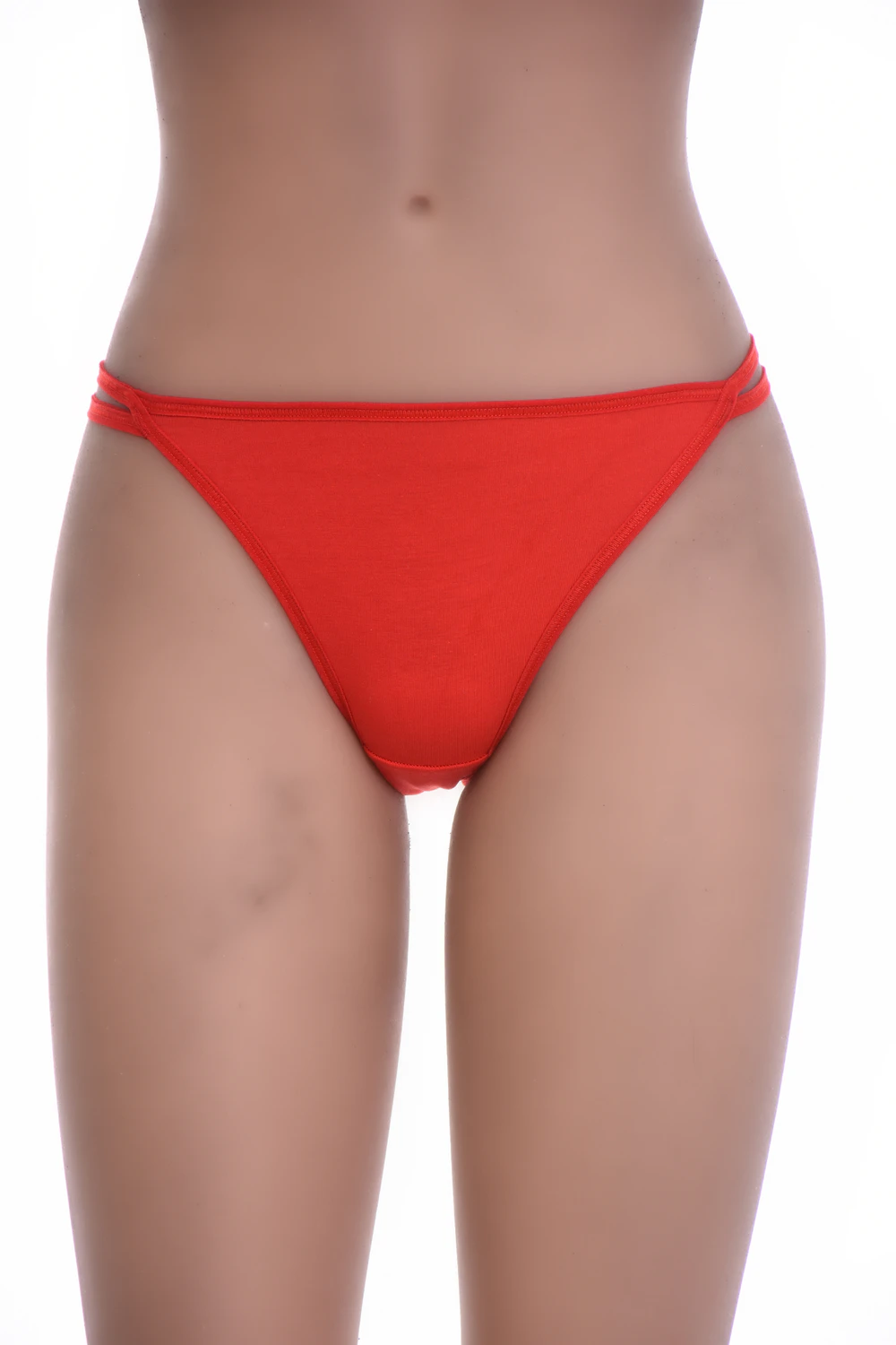 Soft everyday cotton thong with a thong back and no trim, breathable for all-day comfort.