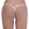 Warm cream-toned paisley G-string with a patterned front, a characterful minimal-coverage everyday cut.