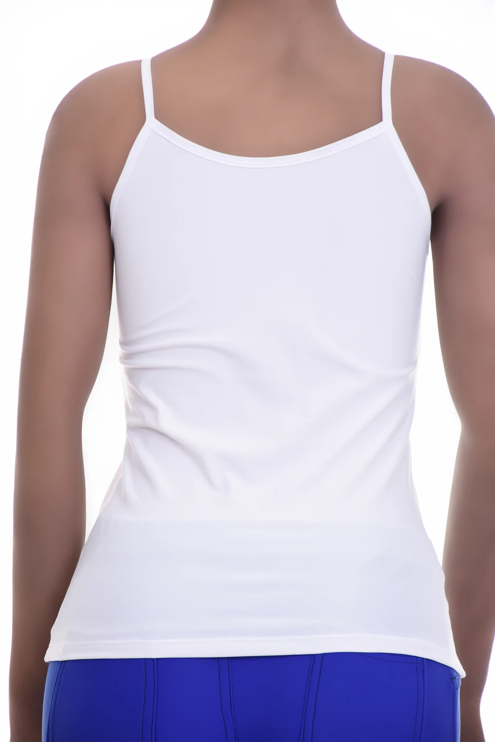 Fine microfiber camisole with delicate spaghetti straps that keep the shoulders bare, slim with stretch.