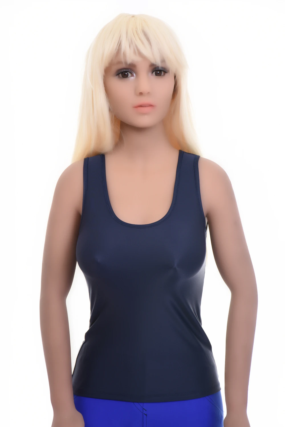 Fine microfiber racerback tank with wide straps off the shoulders, a close slim base under fitted clothing.