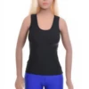 Fine microfiber scoop-neck tank with wide flat straps and stretch, a close everyday fit that follows the figure.