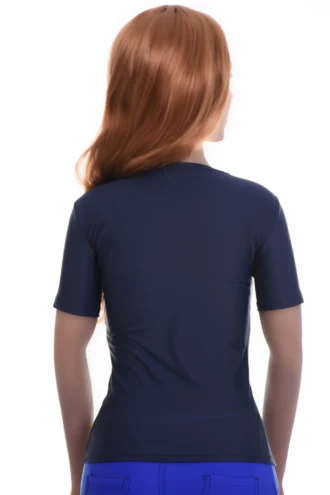 Fine microfiber scoop-neck tee with stretch, a smooth close line that lies flat under an open shirt.