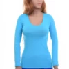 Stretch cotton-blend tee with a fitted shape and long sleeves, an easy everyday layer for cooler days.
