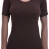 Fitted soft cotton tee with a scoop neckline that keeps its shape and softness through repeated washing.