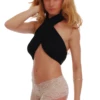 Sheer floral lace boyshorts by Tiara Galiano, an all-lace build with scalloped edges for a dressier look.