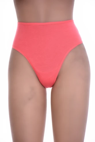 High-rise cotton thong in a soft solid knit with a more covered front, a breathable everyday staple.