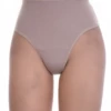 High-rise cotton thong in a soft breathable knit with a settled higher rise, a comfortable daily staple.
