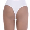 High-rise cotton thong with a smooth solid face and thong back, a more covered comfortable cut.