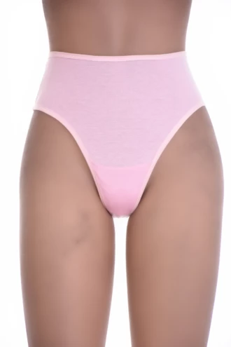 High-rise cotton thong in a soft breathable knit with a settled front, a comfortable everyday staple.