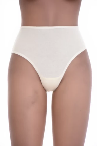High-rise cotton thong in a soft breathable knit with a settled rise, a comfortable everyday basic.