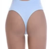 High-rise cotton thong with a smooth solid face and thong back, a more covered everyday cut.