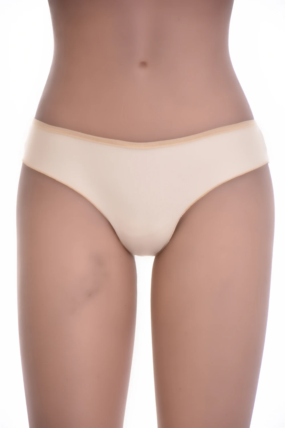 High-rise microfiber thong in a smooth fine knit that stays invisible under fitted clothing, a settled cut.