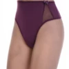 Cotton-blend high-waist thong that rises high on the front for light tummy coverage, everyday staple.