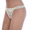 Reseda light-green floral lace thong with double hip straps and a minimal thong back, low-rise.