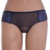 Delicate mesh boyshort briefs with floral lace side panels, a light dressier take on the boyshort shape.