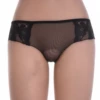 Light see-through mesh boyshorts with structured lace at the sides, a delicate squared-leg cut.