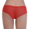 Women's sheer mesh boyshorts by Tiara Galiano with floral lace hip panels, a light see-through squared-leg pair.