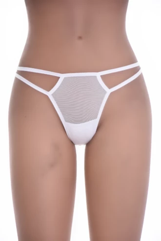 Light breathable mesh thong in a clean solid colour with minimal coverage, an airy everyday pick.