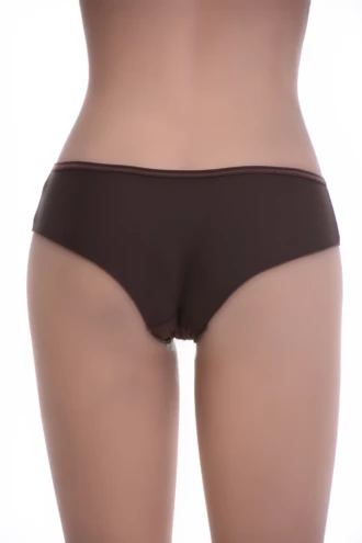 Fine-knit microfiber boyshort briefs for women, squared leg line and soft waistband for smooth wear under leggings.