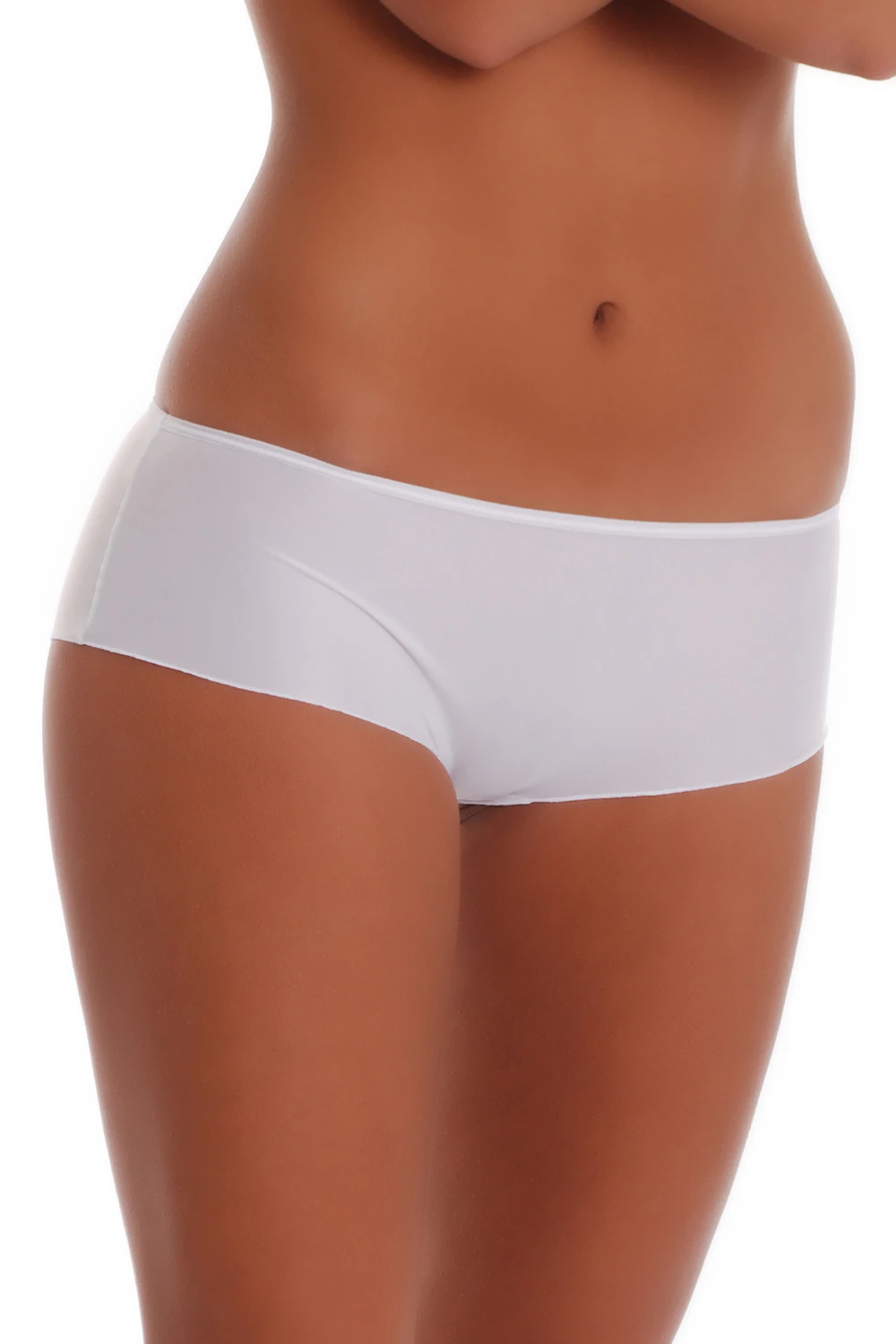 Women's microfiber boyshorts by Tiara Galiano, smooth fine-knit shape with full back coverage and a squared leg line.