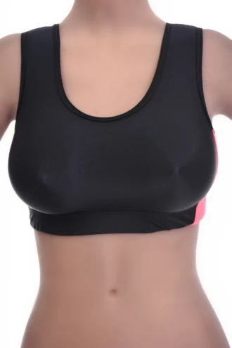 Soft-cup microfiber bralette in black with no wires or padding, smooth under a t-shirt with no lines showing.