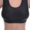 Soft-cup microfiber bralette in black with no wires or padding, smooth and out of sight beneath a t-shirt.