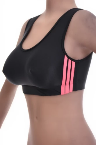 Women's microfiber bralette in black with soft wireless cups, wide straps and a scoop neckline.