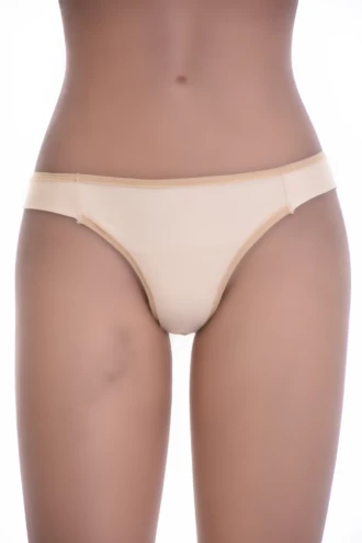 Fine microfiber Brazilian briefs with moderate coverage and a clean face, invisible under fitted clothing.