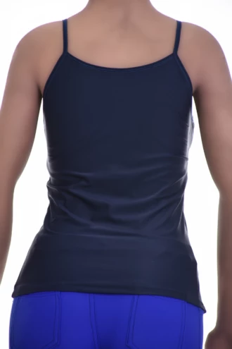 Microfiber camisole with a delicate scoop neckline and thin straps, keeping its shape and stretch through washing.