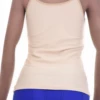 Women's microfiber camisole with thin spaghetti straps and a scoop neck, smooth and slim under a shirt.