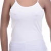 Women's microfiber camisole with thin spaghetti straps and a scoop neckline in a smooth slim cut.