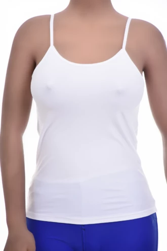 Women's microfiber camisole with thin spaghetti straps and a scoop neckline in a smooth slim cut.