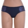 Microfiber women's boyshort briefs with floral lace hips, a smooth flat seat and squared leg line.