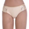 Fine microfiber boyshorts with floral lace side panels, sitting between a plain no-show pair and an all-lace one.
