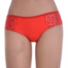 Smooth microfiber boyshorts with floral lace hips, a no-show seat that stays invisible under leggings.