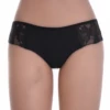 Smooth microfiber boyshorts with lace hip panels, a seam-free body that lies flat under fitted clothing.