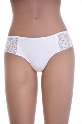 Women's microfiber boyshorts by Tiara Galiano with floral lace hip panels over a smooth seam-free microfiber body.