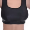 Soft-cup microfiber racerback bralette in black with no wires or padding, smooth for a clean line under a t-shirt.