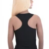 Fine microfiber tank with a racerback cut keeping straps off the shoulders, slim and smooth under clothes.