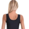 Black microfiber scoop-neck tank, a clean everyday staple smooth under fitted clothing or worn on its own.